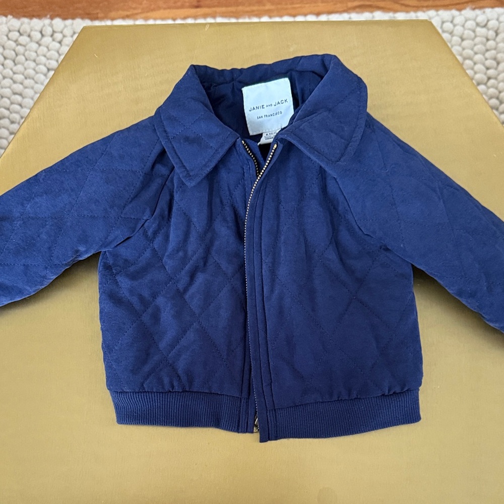 Janie and Jack Deep Blue Quilted Kids Puffer Jacket